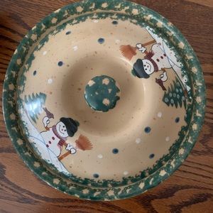 Vintage Christmas pie plate with cover